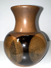 MCM Robert Maxwell Pottery Craft CA Glaze 5" Brown Vase Decanter 70s USA Circles