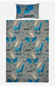 OFFICIAL LICENSED BATMAN DC COMICS SINGLE DUVET COVER PILLOWCASE SET - Picture 1 of 3