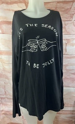 ALTERNATIVE Mujer Tejido Top Camiseta Manga Larga Talla L Negro Elastizado VACACIONES NUEVO SIN ETIQUETAS Foto 1 de 4