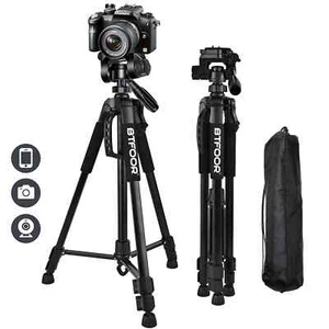 55" Aluminum Camera Tripod with Quick Release Plate for DSLR Canon Nikon - Picture 1 of 7