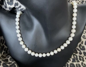 9ct gold cultured Pearl knotted 18 “ Necklet beautiful Classic Elegant beautiful - Picture 1 of 14