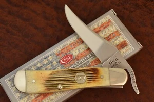 CASE XX USA BURNT NATURAL BARN BOARD BONE LINER LOCK RUSSLOCK KNIFE 2022 (23070) - Picture 1 of 6