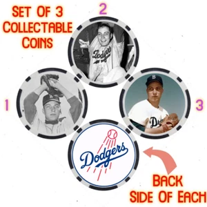 JOHNNY PODRES - LEGENDARY DODGERS BASEBALL PLAYER - COLLECTABLE COIN SET - Picture 1 of 2
