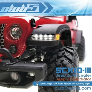 Scale Jeep JLUR Front Fender w/ Running Light for SCX10 III Jeep JL Wrangler/JT - Picture 1 of 7