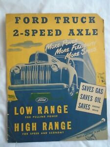 Ford Truck 2 Speed Axle brochure c1940's USA market 