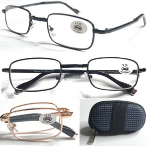 Faltbare Lesebrille / hochwertiges Metall Komfortgestell + leicht zu haltendes Schalenetui L240 - Bild 1 von 14