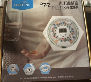 LiveFine Automatic Pill Dispenser Alerts w/Sounds & Lights 28 Days Medication - Picture 1 of 4