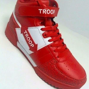 Zapatillas altas para hombre Troop Crown Mid Ripple rojas | blancas nuevas con etiquetas - Imagen 1 de 10