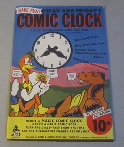 Old Vintage 1940's - COMIC CLOCK - Cardboard TOY SET - Oscar & Friday Characters - Picture 1 of 1