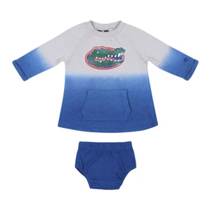 Florida Gators Dress Bloomers Set Infant Girls 6-12 MO Gray Blue Ombre Colosseum - Picture 1 of 3