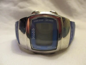 Matschige blau & silberfarbene Digital Armbanduhr mit verstellbarer Schnalle Band - Bild 1 von 12