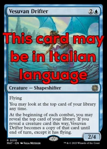 MTG VESUVAN DRIFTER 10 EXC - VAGABONDA DI VESUVA - MAT - MAGIC - Picture 1 of 1
