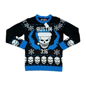*NEW* Size MEDIUM - WWE x STONE COLD STEVE AUSTIN 3:16 Ugly X-Mas Sweater *RARE* - Picture 1 of 7