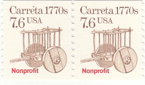 Scott #2255 - 7,6 Cent braun - 10 Vert. Spulenpaar - MNH - Bild 1 von 1