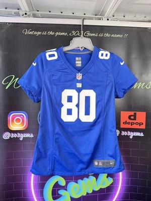 Camiseta de fútbol americano auténtica para mujer Nike New York Giants #80 Victor Cruz NFL Nueva York Foto 1 de 4