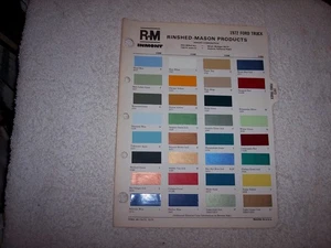 1972 FORD  TRUCK EXTERIOR R-M PAINT CHIP COLOR CHART   #312 - Picture 1 of 4