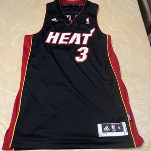 Dwyane Wade Adidas Miami Heat Basketball Jersey Size M Black Red - Picture 1 of 12