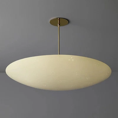 Modern Brass Chandelier - Six Light Brass Perforated White Ceiling Flush Mount - Изображение 1 из 2