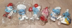 Schleich Smurfs McDonalds Figures Figurines Job Lot Bundle Of 6 2011 NEW Tags - Picture 1 of 2