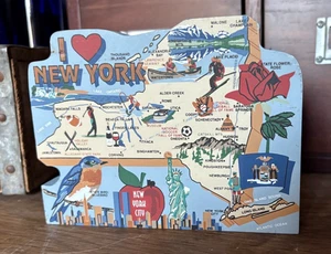 New York STATE MAP CAT'S MEOW VILLAGE Empire State 2001 RA 678 Shelf Sitter - Picture 1 of 4