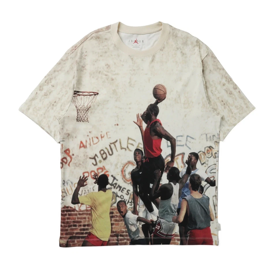 Men's Nike Air Jordan 85 Graphic T Shirt Sail Legend Brown HJ2362-133 SZ L