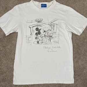 Tokyo Disney Resort Shirt Mens S White Mickey Mouse Toontown Japan Sketch 2 Side - Picture 1 of 8