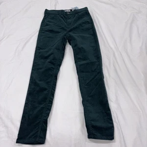 Loft neu mit Etikett Skinny High Rise Größe 25/0 Petite Damen dunkelgrün Samt Stretch Hose - Bild 1 von 9