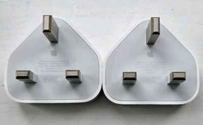 2 x Enchufe Cargador de Red USB Original Apple A1399 3 Pines para iPhone - Usado Excelente Foto 1 de 4