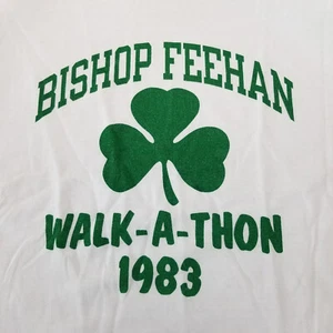 Vintage 83 Champion Bishop Feehan Clover Walk A Thon Top Soft Pull Over T-Shirt - Picture 1 of 6