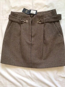 Maje Women Mini Wool Skirt ,120 Jelling,blue /ecru,sizeT38,orig.$265 - Picture 1 of 5