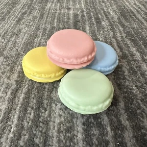 4 Mini Macarons Storage Box Earring Case Jewelry Ring Necklace Pills Travel New - Picture 1 of 14