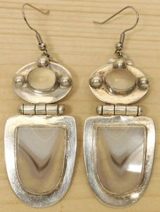 Tolle Sterling Silber Achat Haken Ohrhänger X801B - Bild 1 von 2