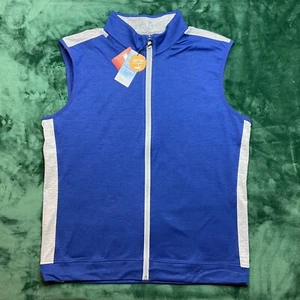 New PUMA CLOUDSPUN T7 Mens Golf Vest Size LARGE Blue/Gray - Picture 1 of 12