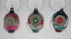 3x Einzug Heißluftballon Vintage/Retro Quecksilber Glas Weihnachtskugeln/Ornament - Bild 1 von 4