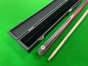 White/Black Hand Made Pro Cue Pool Cue + Black Case Combo - Picture 1 of 2