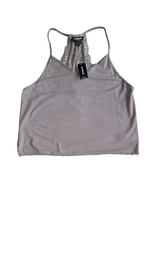 Camiseta sin mangas Express de encaje color topo para mujer talla mediana + regalo gratis Foto 1 de 2