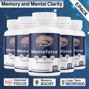 (5 Pack) MemoForce Memory Capsules, Supplement for Brain Support (300 Capsules) - Picture 1 of 1