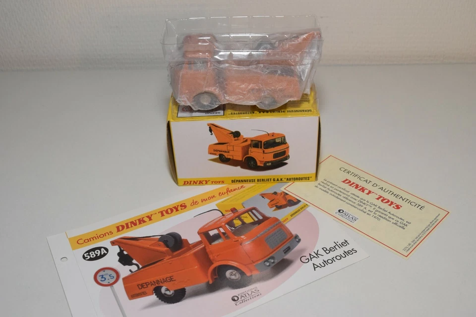 TT 1:43 ATLAS DINKY TOYS 589 A 589A BERLIET TOWPANNEUSE REPANNAGE AUTOROUTES MIB Foto 1 de 4