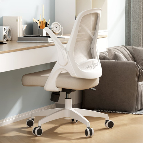 Hbada Modern Desk Comfort Swivel Home Office Task Chair with Flip-Up Arms and Ad