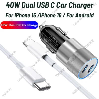 40W USB-C Fast Charger PD Type-C Cord For iPhone 15 16 Pro max Plus iPad Samsung - Image 1 of 4
