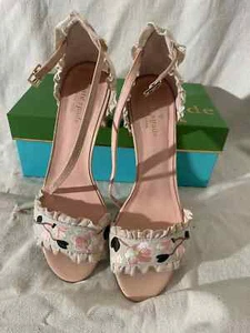 Kate Spade Floral Embroidered Florence Heels Size 9 - Picture 1 of 5