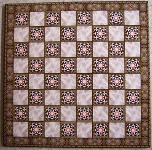 Chess Checkers game board Decoupage Mosaic Geometric Pattern NEW 14 1/2" - Picture 1 of 2