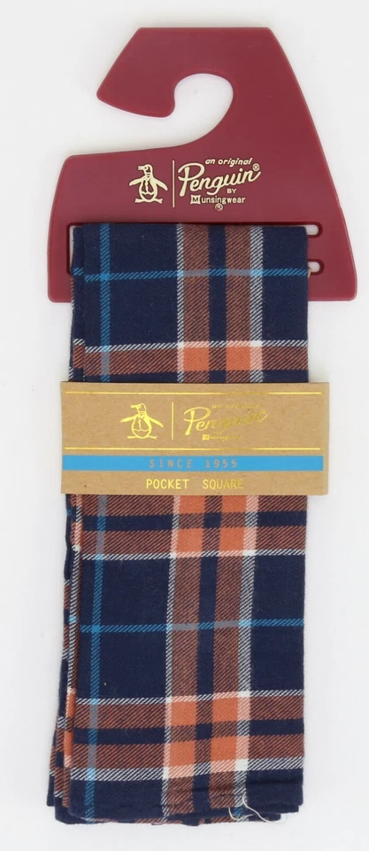 Xadrez masculino pinguim 100% algodão bolso multicolorido quadrado L16339 - Imagem 1 de 3