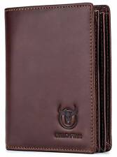 Real Leather Bullcaptain Genuine Leather Bifold Wallet Multiple Credit Card