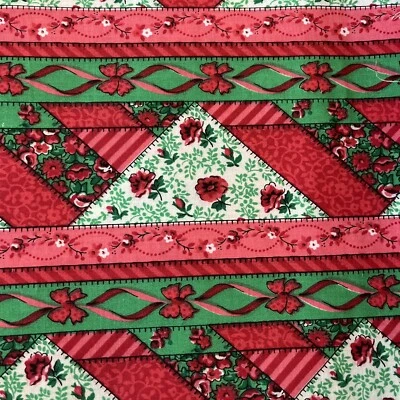 Waverly Schumacher Fabric Chintz CARTWHEEL Hat Box Collection Red Green 9+ Yards - Image 1 of 4
