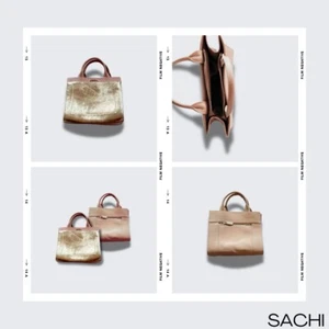 Sachi Women’s Evening Handbag Tan & Gold - Picture 1 of 5