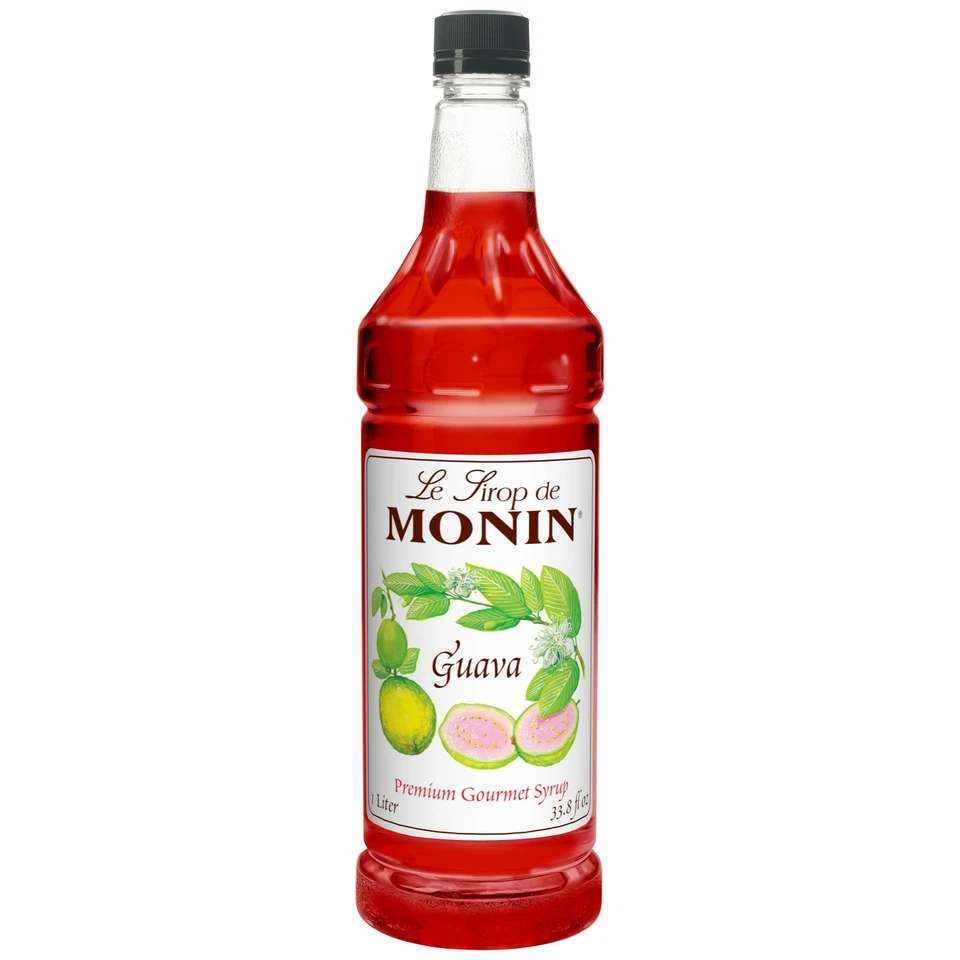 Jarabe con sabor a guayaba confitada Monin, botella de plástico (1 litro, paquete de 4) Foto 1 de 1