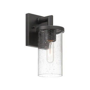 Designers Fountain Otto 11.5" 1Lt Wall Lantern, Black/Clear Seedy - D298M-5EW-MB - Picture 1 of 1