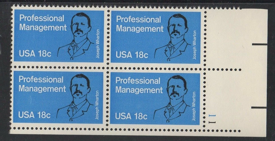 ALLY'S US Plate Block Scott #1920 18c Professional Management [4] MNH F/VF [STK] - Image 1 of 1
