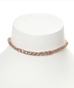 $78 Givenchy Rose Gold  Tone Crystal Slider Necklace 752 GN - Picture 1 of 10